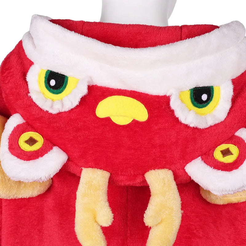 Adult Zodiac Dragon Cosplay Warm Flannel Nightwear Chinese Spring Festival Disguise Women Men Winter Pajamas Homewear Costume